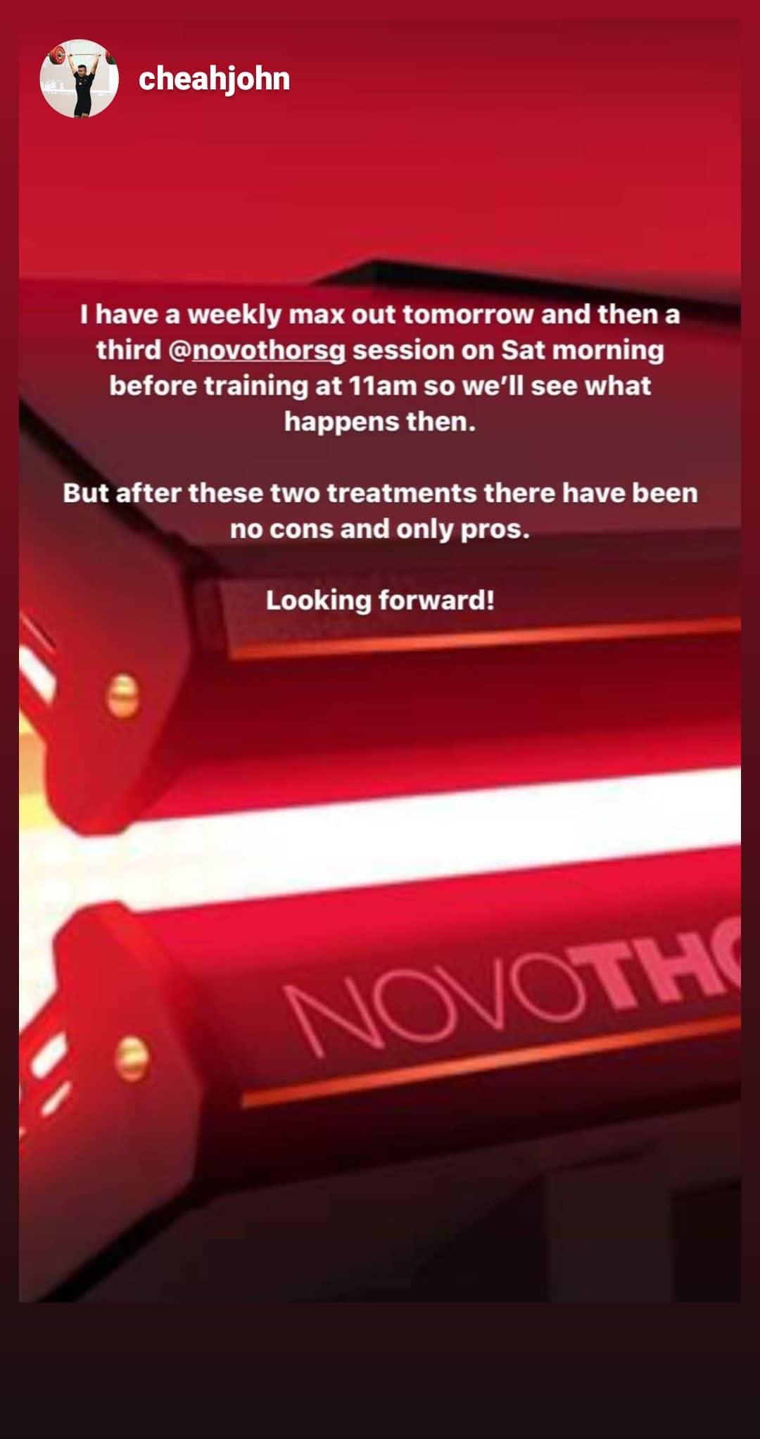 Instagram story by @cheahjohn